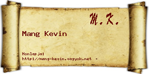Mang Kevin névjegykártya